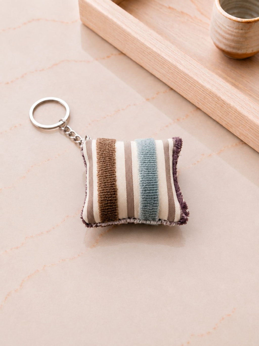 Stripped Elegance Mini Cushion Keychain