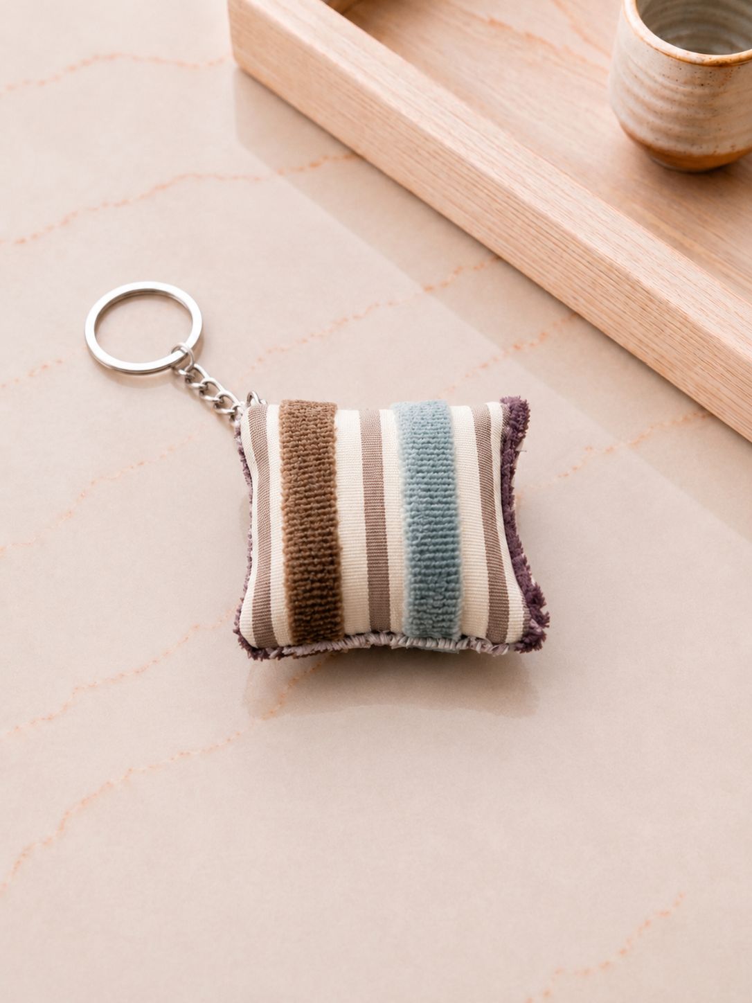 Stripped Elegance Mini Cushion Keychain