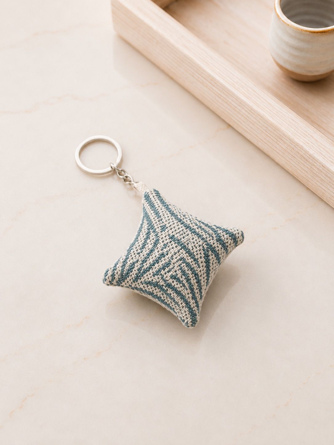 Coastal Breeze Mini Cushion Keychain