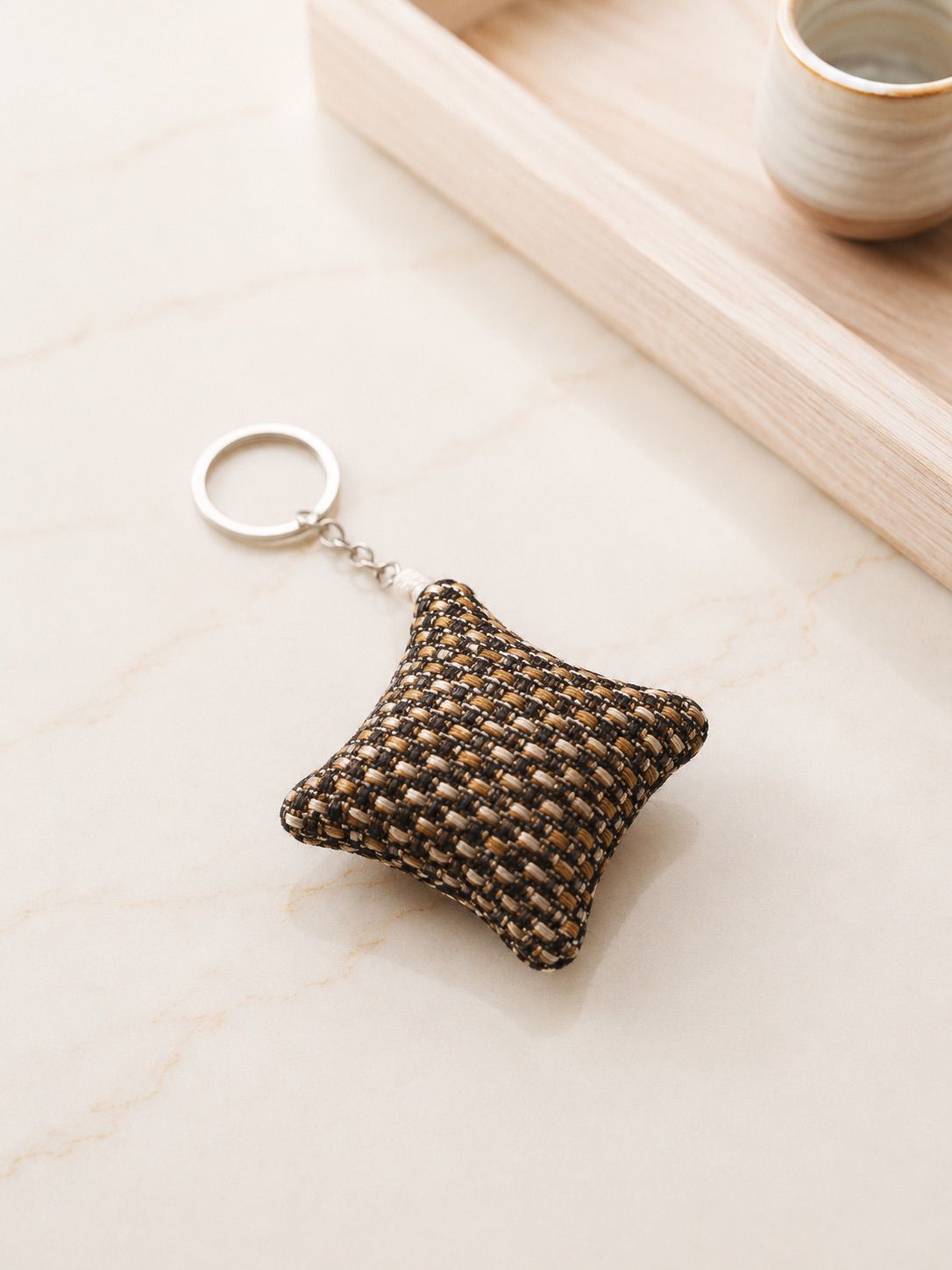 Mocha Knot Mini Cushion Keychain