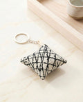 Midnight Lattice Mini Cushion Keychain